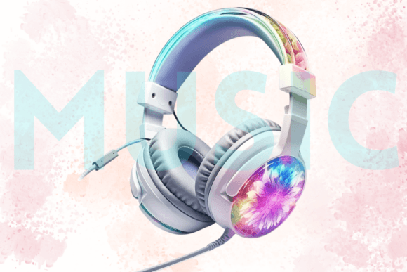 Download Floral Gaming Headset Watercolor Clipart - Premium Resources